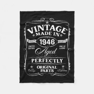 Vintage 80th Birthday Decorations Men Funny 1946 8 Fleece Blanket