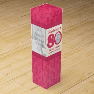 Vintage 80th Birthday name & photos custom box