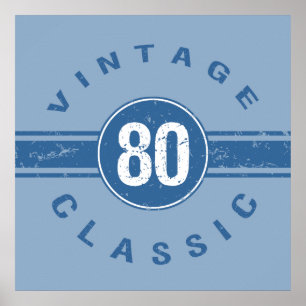 Vintage 80th Birthday Poster