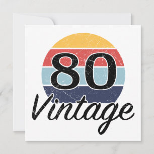 Vintage 80th Birthday Sunset Card