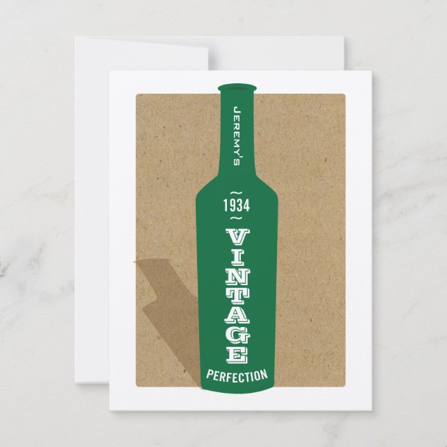 Vintage 80th Birthday Wine Party Invitation (Front)