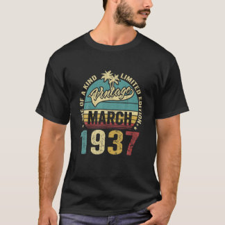 Vintage 85 Years Old March 1937 Decorations 85Th B T-Shirt