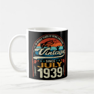 Vintage 85th Birthday 85 Year Old Fishing Lovers J Coffee Mug