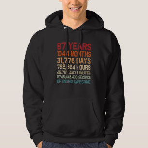 Vintage 87 Years of Being Awesome Unique 87th Birt Hoodie