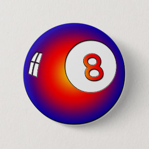 Vintage 8 Ball 6 Cm Round Badge