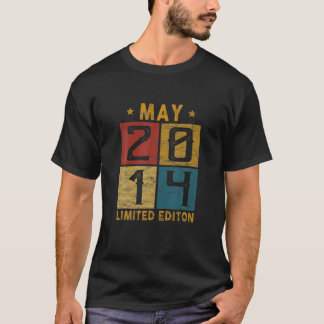 Vintage 8Th Birthday May 2014 Born In 2014 8 Yrs O T-Shirt