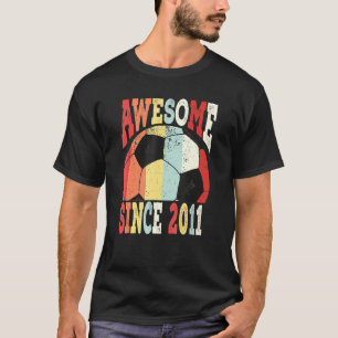 Vintage 8th Birthday Soccer Awesome Since 2011 Kid T-Shirt