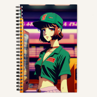 Vintage 90's anime girl style Notebook