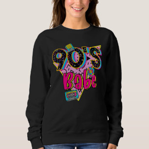 Vintage 90's Babe Party Funny Back To 90s Cassette Sweatshirt