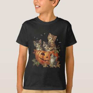 Vintage 90s Cat Halloween Pumpkin Cat Lover Spooky T-Shirt