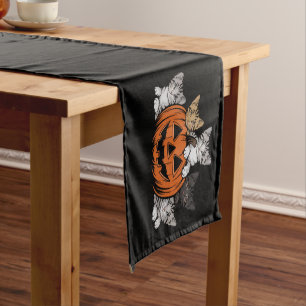 Vintage 90s Cat Halloween Retro Spooky Season Short Table Runner
