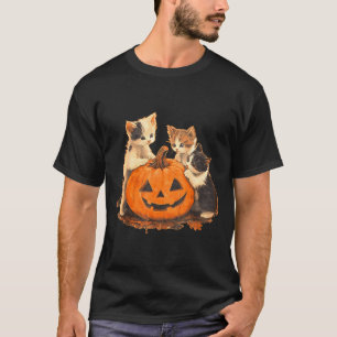 Vintage 90s Cat Halloween Soky Season Black Cat Ki T-Shirt