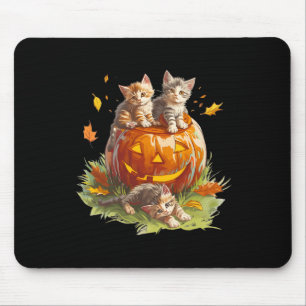 Vintage 90s Cat Pumpkin Halloween For Men Women Bo Mouse Mat