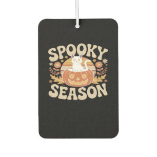 Vintage 90s Cat Pumpkin Halloween Retro Floral Spo Car Air Freshener