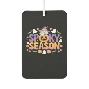 Vintage 90s Cat Pumpkin Halloween Retro Floral Spo Car Air Freshener
