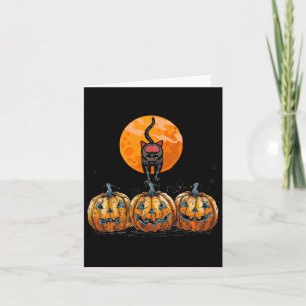 Vintage 90s Cat Pumpkin Halloween Retro Floral Spo Card