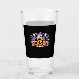 Vintage 90s Cat Pumpkin Halloween Retro Floral Spo Glass