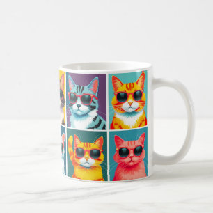 Vintage 90s Cats in Cheap Sunglasses Coffee Mug