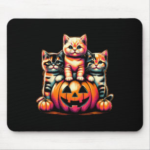 Vintage 90s Cats Kittens Pumpkin Halloween Spooky  Mouse Mat