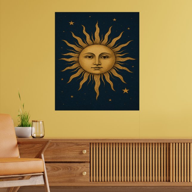 Vintage 90s Celestial Sun  Poster (Living Room 2)