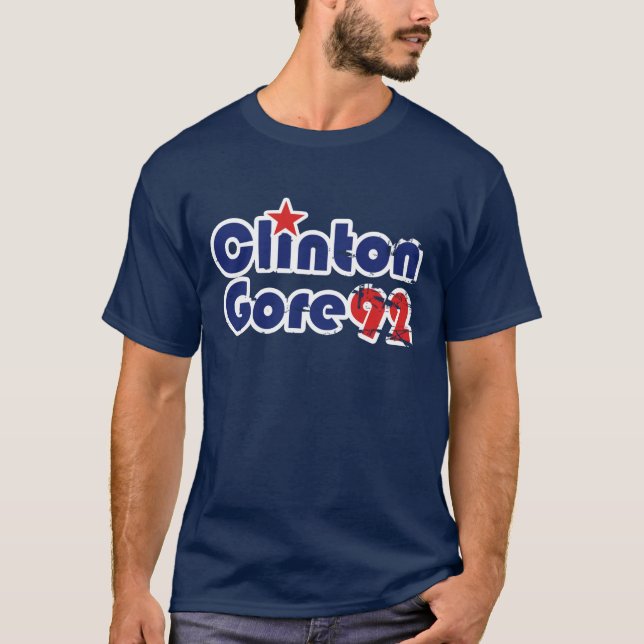 Vintage 90s Clinton Gore 1992 T-Shirt (Front)