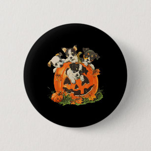 Vintage 90s Dog Retro Pumpkin Puppies Halloween Do 6 Cm Round Badge