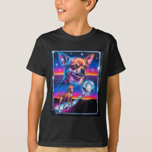 Vintage 90s Funny Chihuahua Howling at The Moon T-Shirt