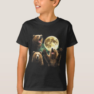 Vintage 90s Grizzly Bear Howling At The Moon Bear T-Shirt
