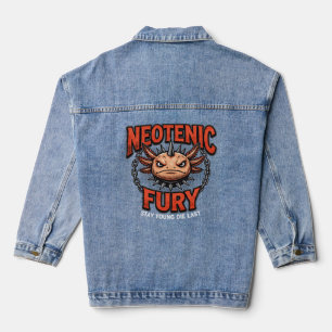 Vintage 90s Heavy Metal Axolotl Band Tour Parody Denim Jacket