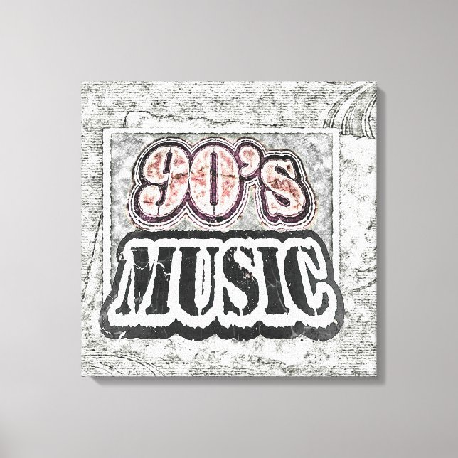 Vintage 90's Music - Wrapped Canvas (Front)