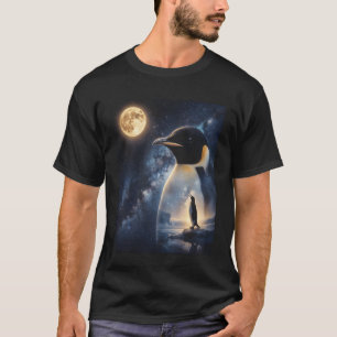 Vintage 90s Penguin Howling at Moon Y2K Aesthetic  T-Shirt