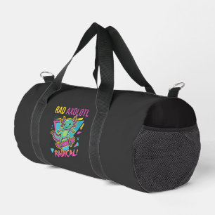 Vintage 90s style Axolotl Skateboard Rad neon Duffle Bag