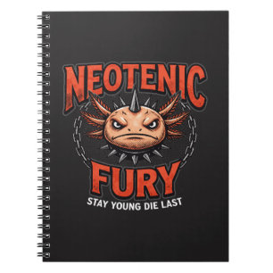 Vintage 90s style Axolotl Skateboard Rad neon Notebook