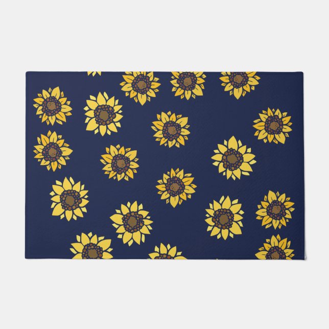 Vintage 90s Sunflower Sunflower art retro  Doormat (Front)