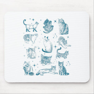 Vintage 90s Tattoo Cat Retro Kitten Nature Cat Lov Mouse Mat