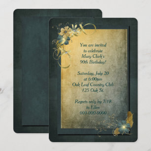 Vintage 90th Birthday Invitation