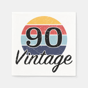 Vintage 90th Birthday Sunset Napkin