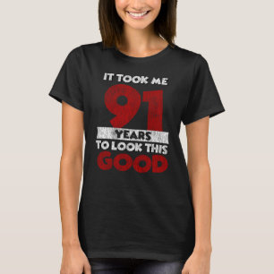Vintage 91 Years Old Funny 91st Birthday Gift T-Shirt