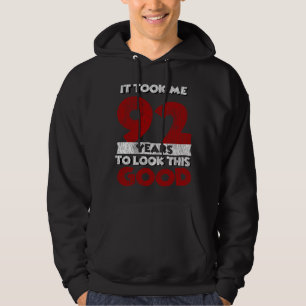 Vintage 92 Years Old Funny 92nd Birthday Gift Hoodie