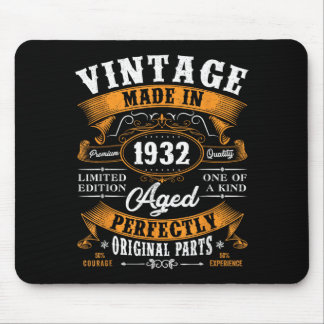 Vintage 95th Birthday Gifts Men Women Funny 1932 Mouse Mat