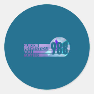 Vintage 988 Shirt Suicide Prevention Lifeline 988  Classic Round Sticker