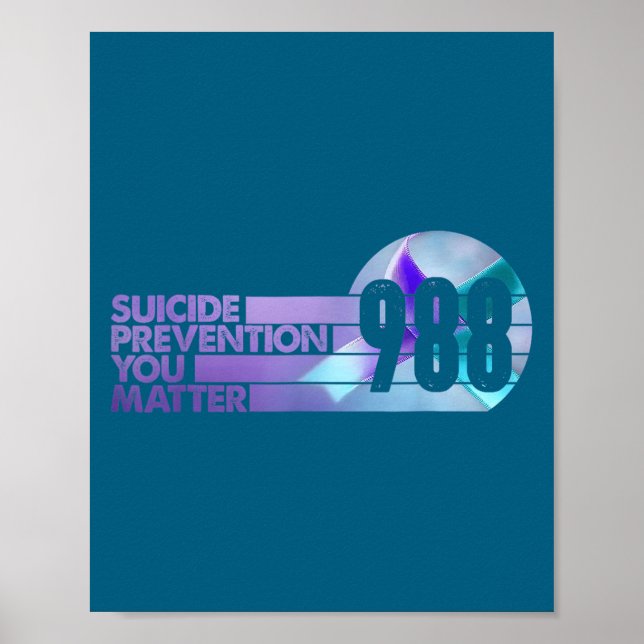 Vintage 988 Shirt Suicide Prevention Lifeline 988  Poster (Front)