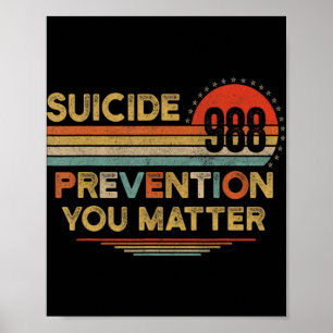 Vintage 988 Suicide Prevention 988  Poster