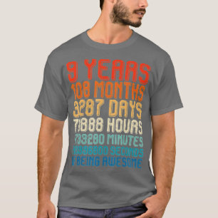 Vintage 9th Birthday Retro 9 Years Old Boy Kids 10 T-Shirt