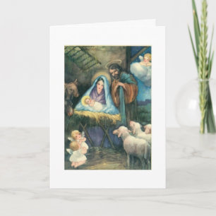 Vintage - A Blessed Christmas, Holiday Card
