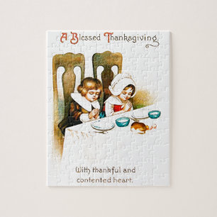 Vintage A Blessed Thanksgiving Jigsaw Puzzle