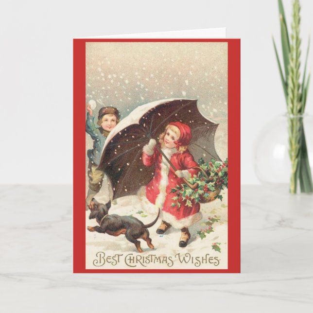 Vintage - A Christmas Snowball Fight, Card (Front)