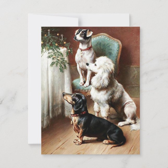 Vintage -  A Christmas Treat Holiday Card (Front)