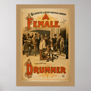 Vintage - A Female Drummer Poster
