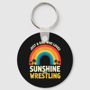 Vintage a Girl Who Loves Sunshine Wrestling Key Ring